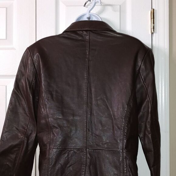 Adler collection realnz lambskin brown leather jacket Sz M - Picture 6 of 8